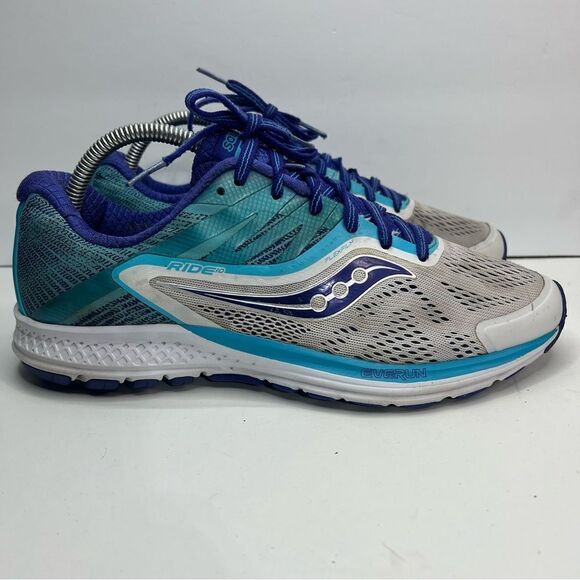 Saucony Ride 10 White Running Shoes Sneakers - Picture 1 of 10